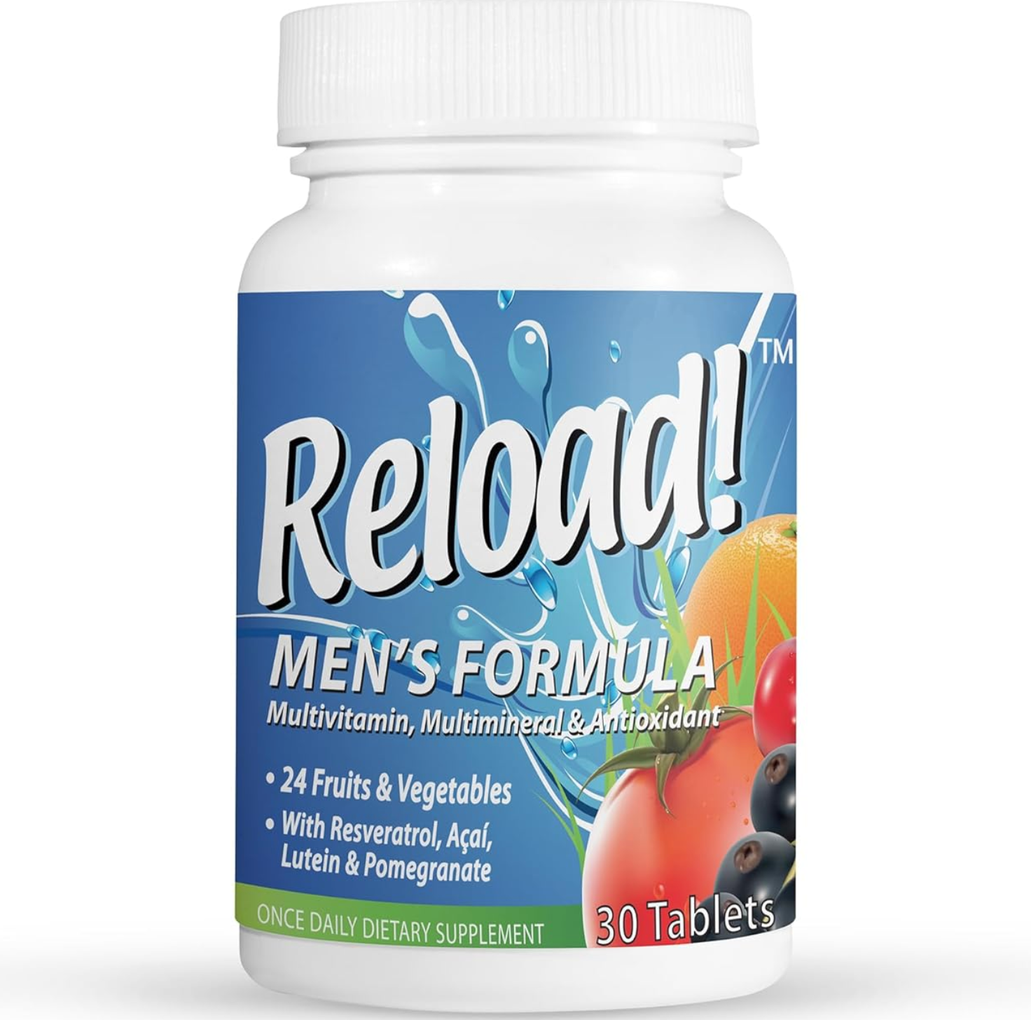 Reload Male Enhancement Pills™ bottle - Men's Formula Multivitamin with 30 tablets